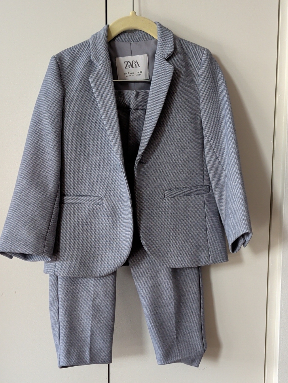 Zara Light Blue Kids Suit Blazer & Trousers (3 Yo)